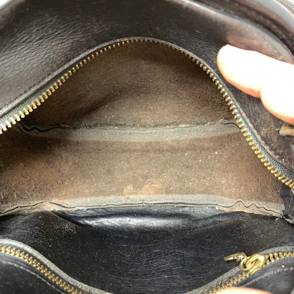 VTG 1980s Coach Chester Canteen Crossbody Bag Black Leather Purse Brass Hardware - Picture 7 of 9